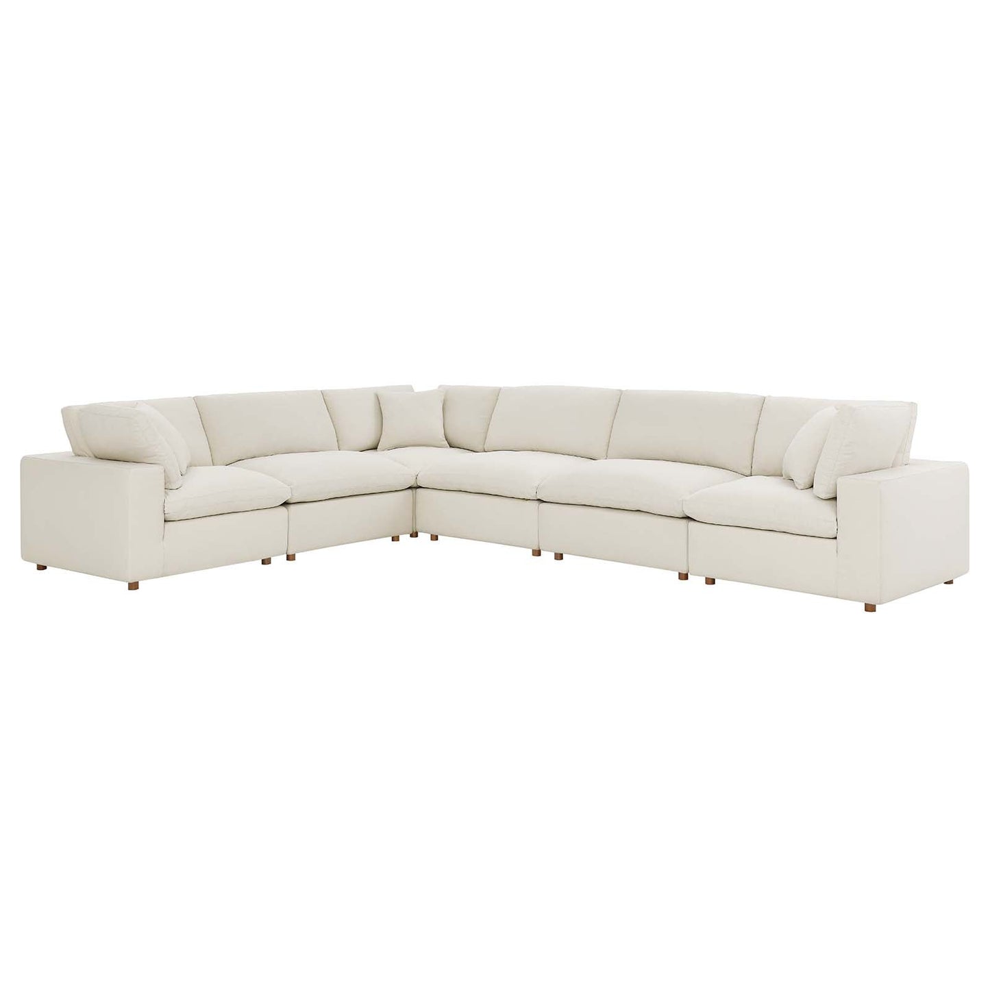 Modway Commix Down Filled Overstuffed 6 Piece Sectional Sofa Set