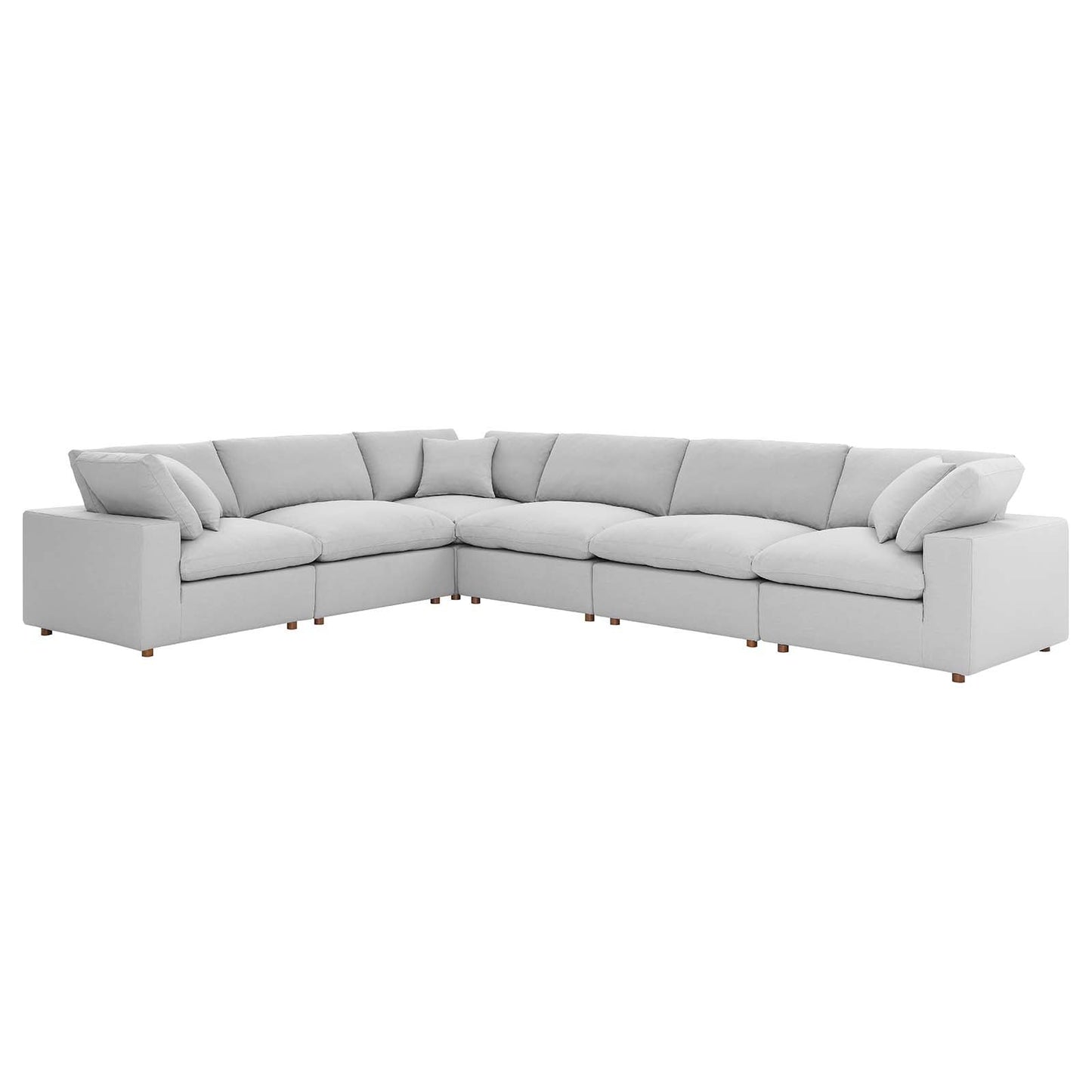 Modway Commix Down Filled Overstuffed 6 Piece Sectional Sofa Set