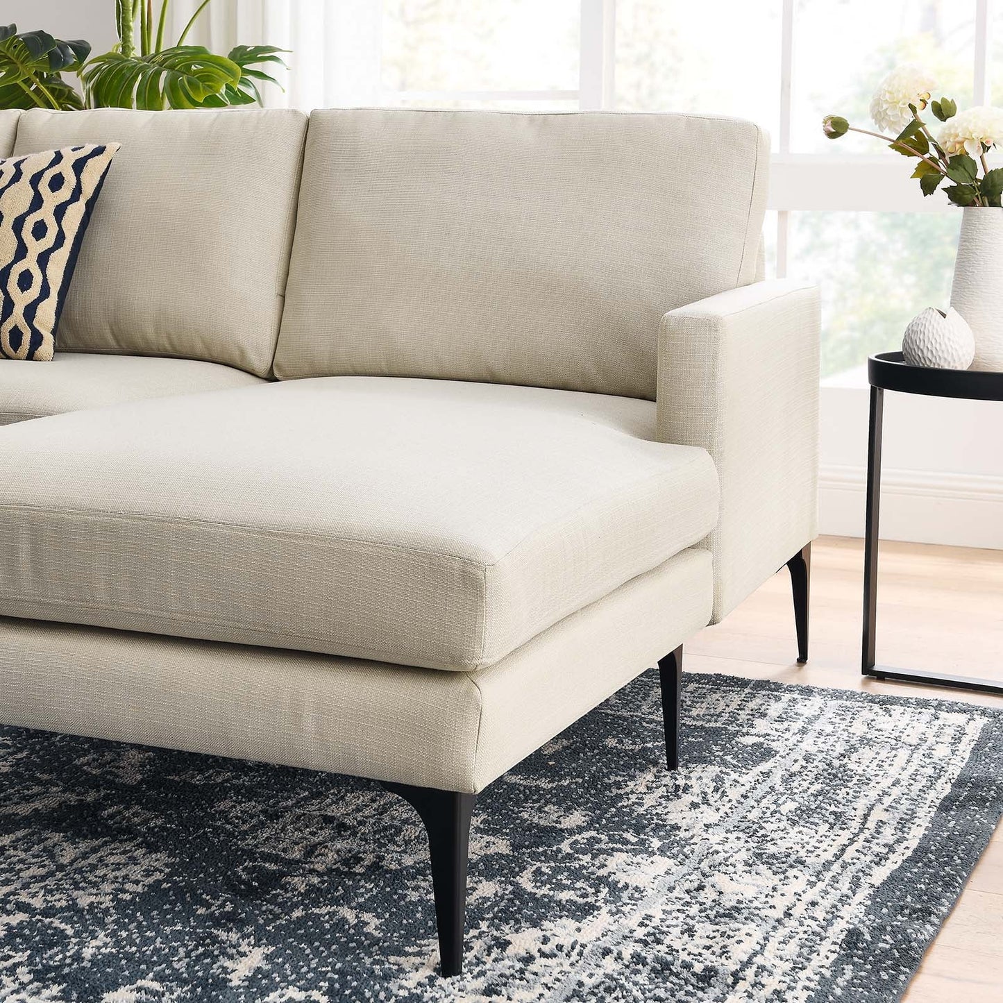 Modway Evermore Right-Facing Upholstered Fabric Sectional Sofa