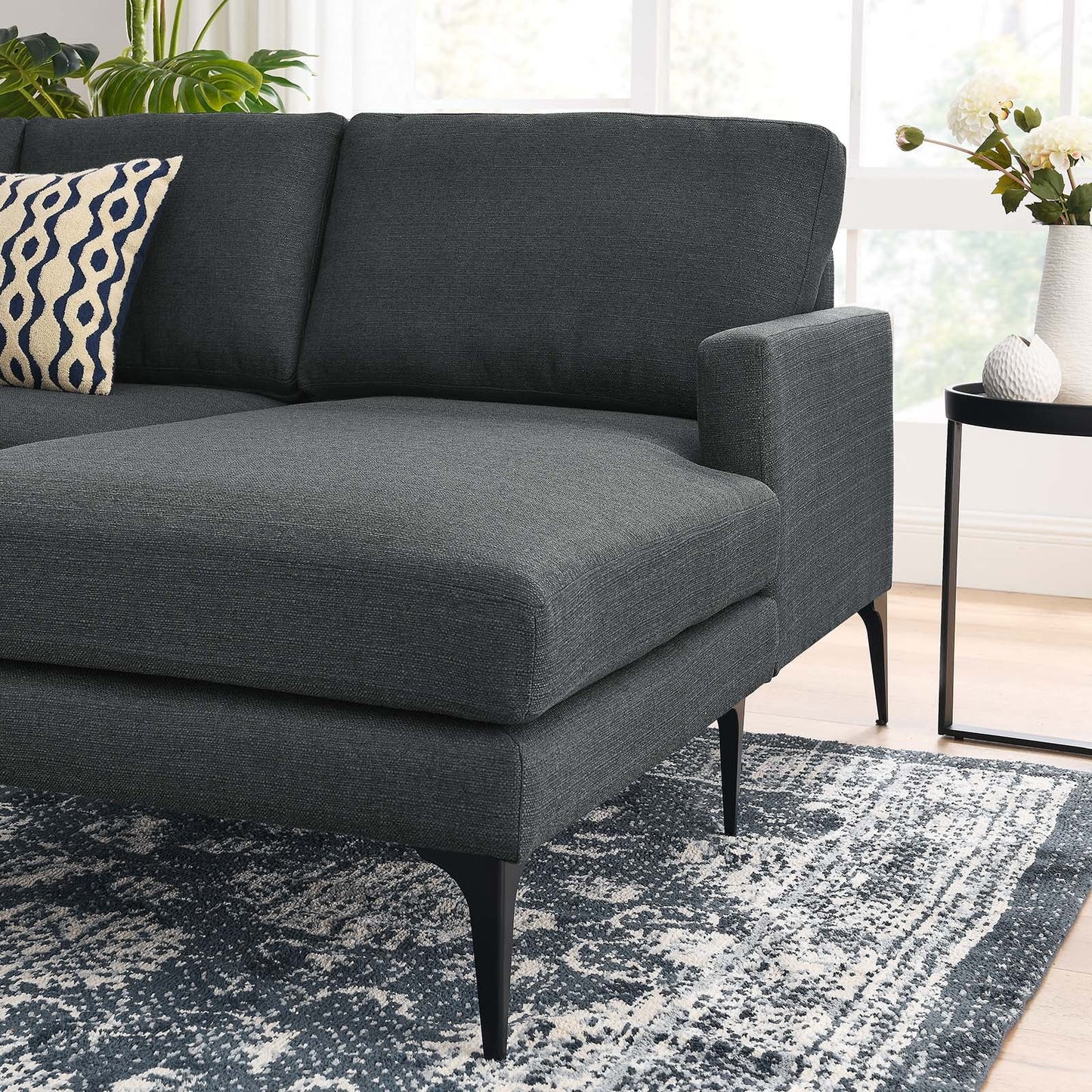 Modway Evermore Right-Facing Upholstered Fabric Sectional Sofa