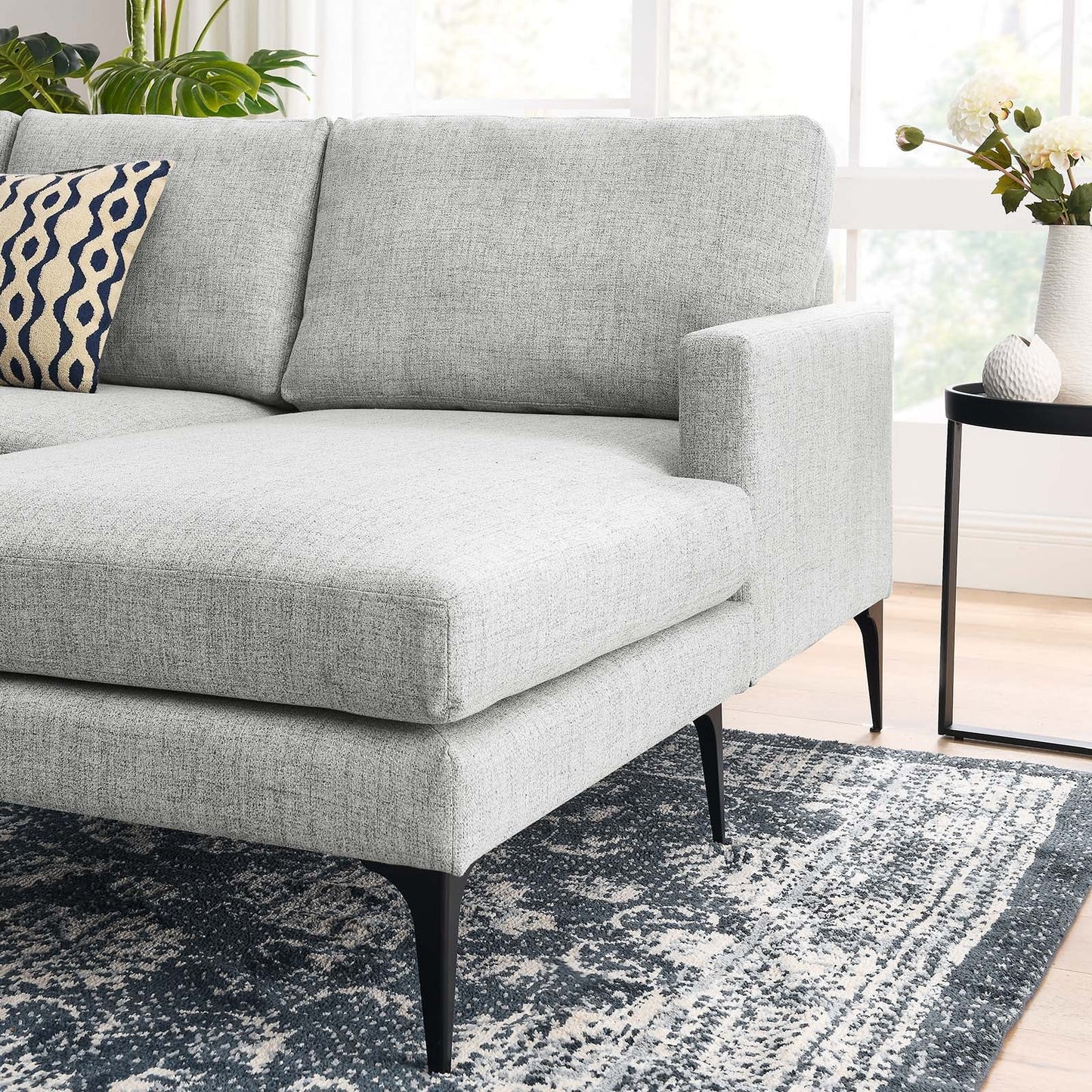 Modway Evermore Right-Facing Upholstered Fabric Sectional Sofa