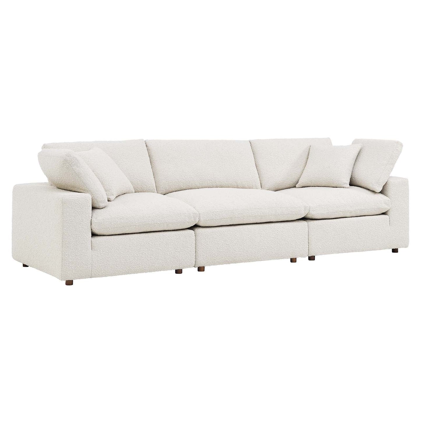 Modway Commix Down Filled Overstuffed Boucle Fabric 3-Seater Sofa