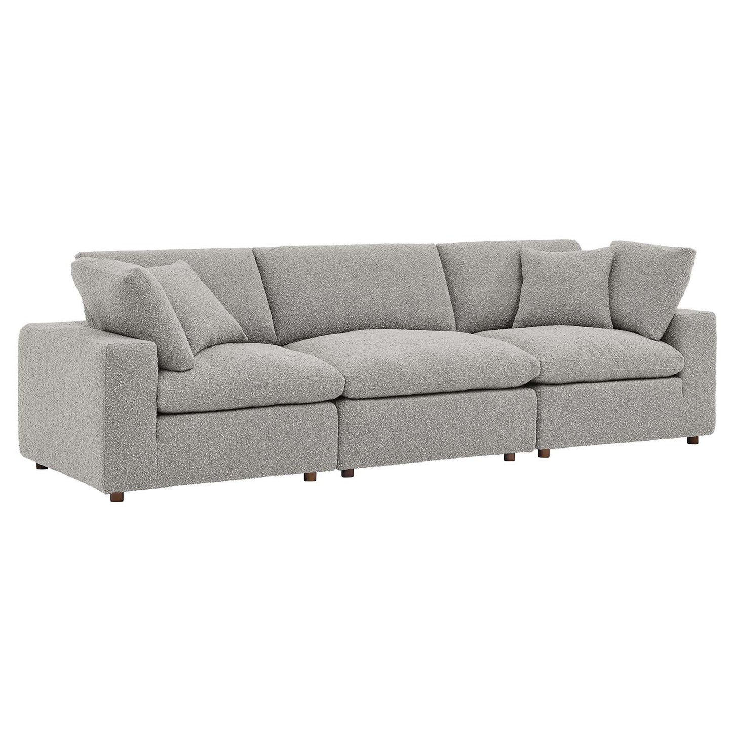 Modway Commix Down Filled Overstuffed Boucle Fabric 3-Seater Sofa