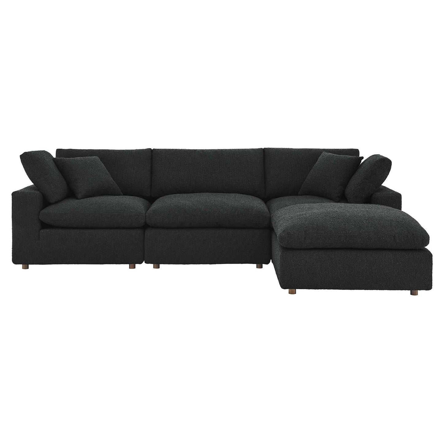 Modway Commix Down Filled Overstuffed Boucle Fabric 4-Piece Sectional Sofa