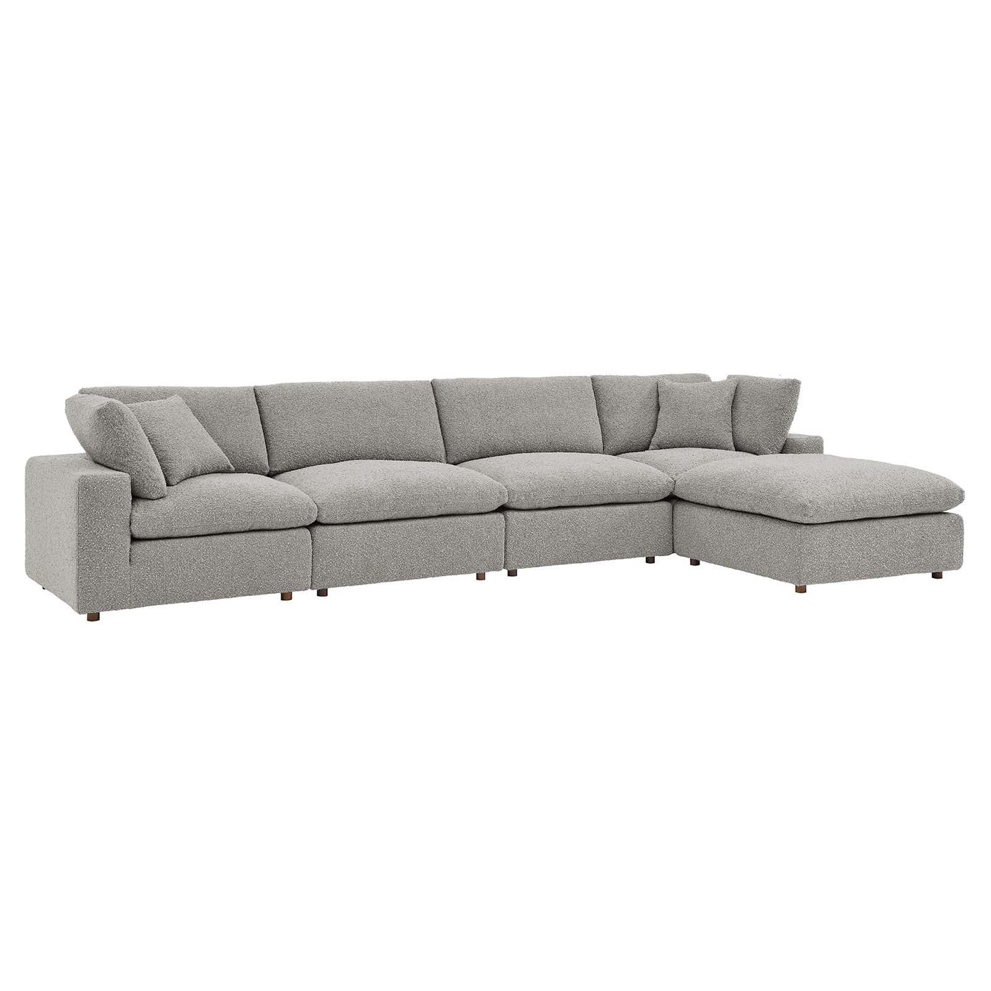 Modway Commix Down Filled Overstuffed Boucle Fabric 5-Piece Sectional Sofa