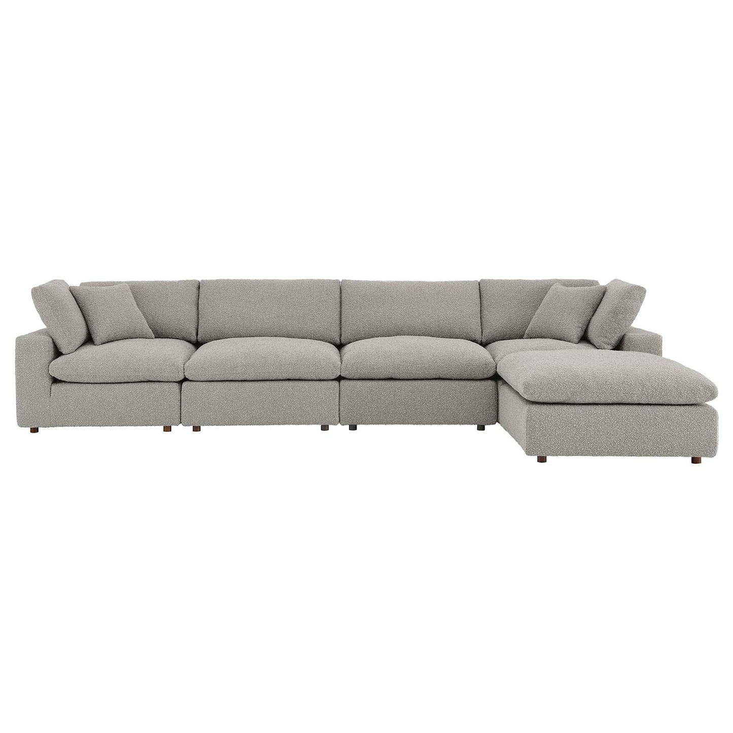 Modway Commix Down Filled Overstuffed Boucle Fabric 5-Piece Sectional Sofa