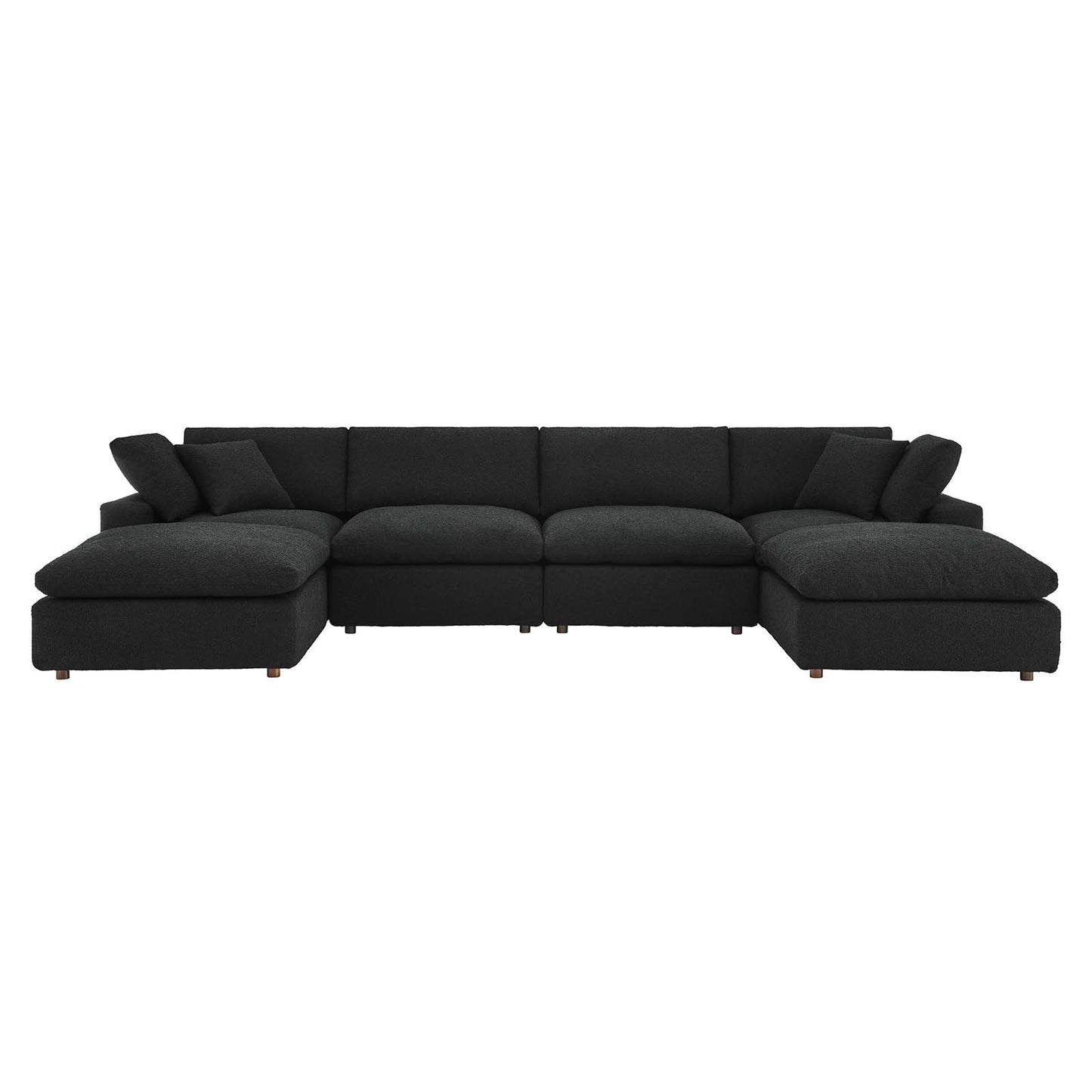 Modway Commix Down Filled Overstuffed Boucle 6-Piece Sectional Sofa