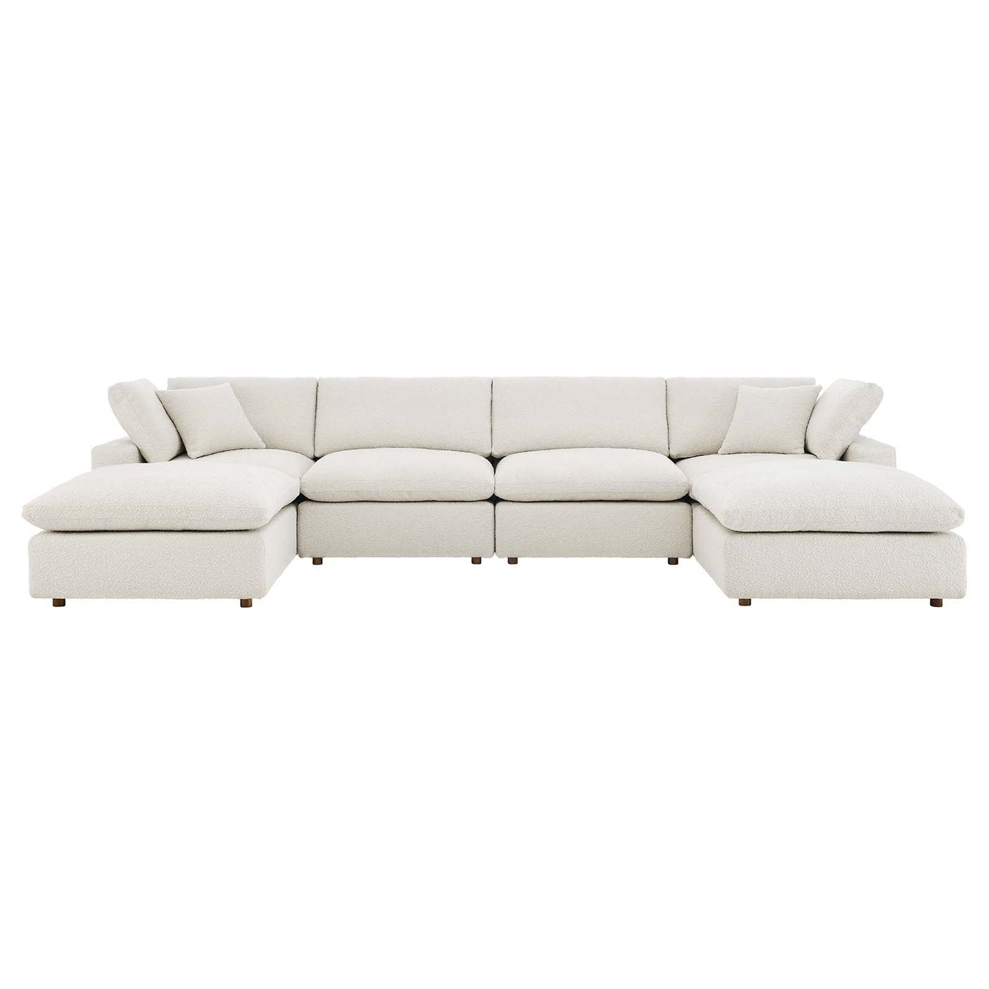 Modway Commix Down Filled Overstuffed Boucle 6-Piece Sectional Sofa