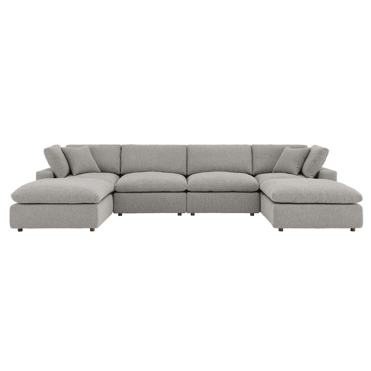 Modway Commix Down Filled Overstuffed Boucle 6-Piece Sectional Sofa