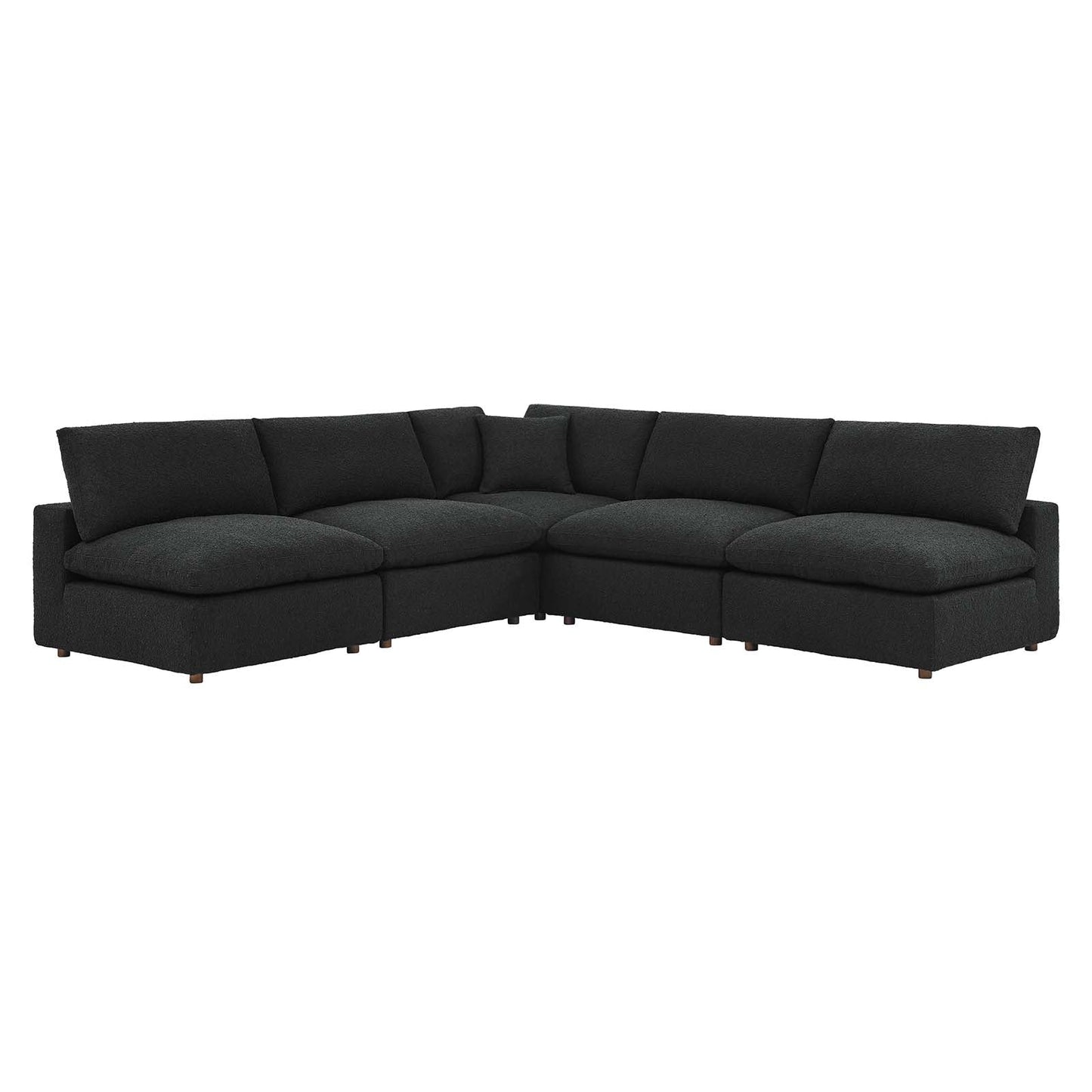 Modway Commix Down Filled Overstuffed Boucle Fabric 5-Piece Sectional Sofa