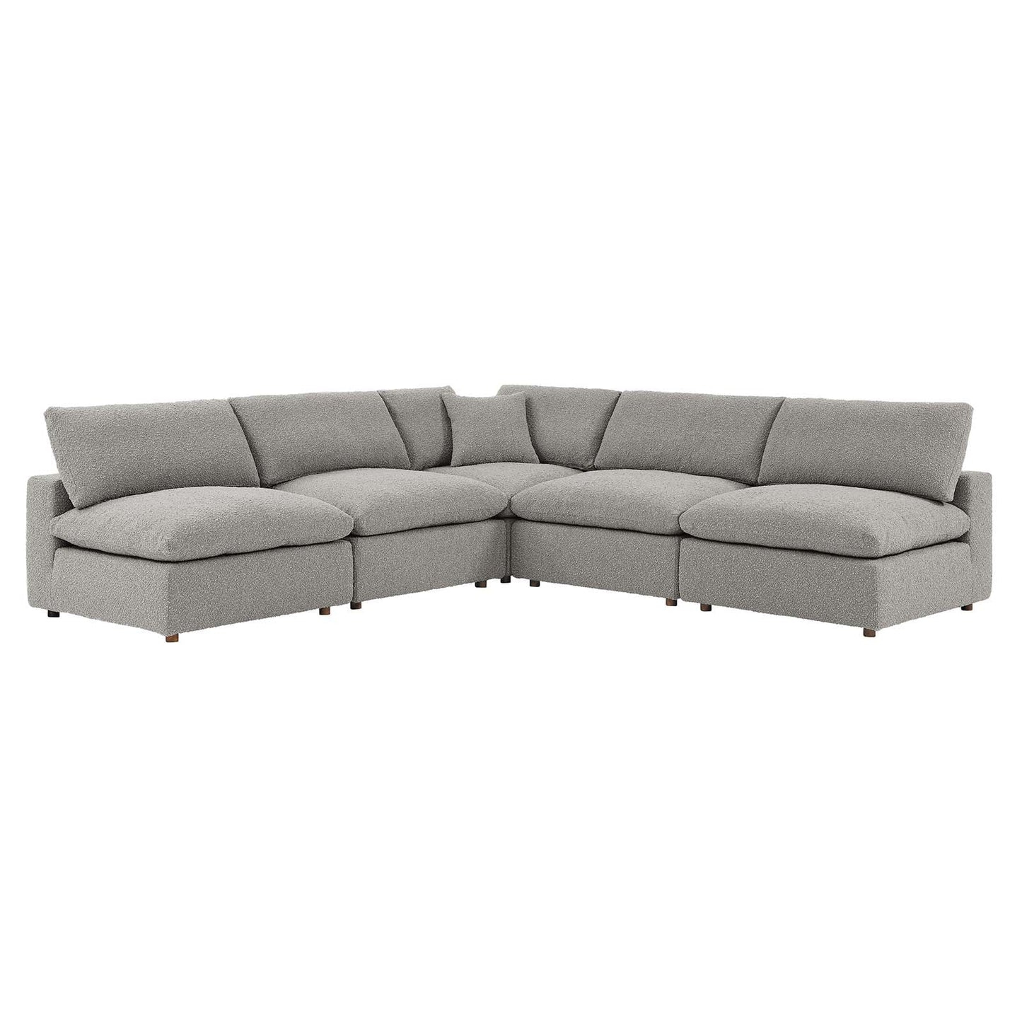 Modway Commix Down Filled Overstuffed Boucle Fabric 5-Piece Sectional Sofa