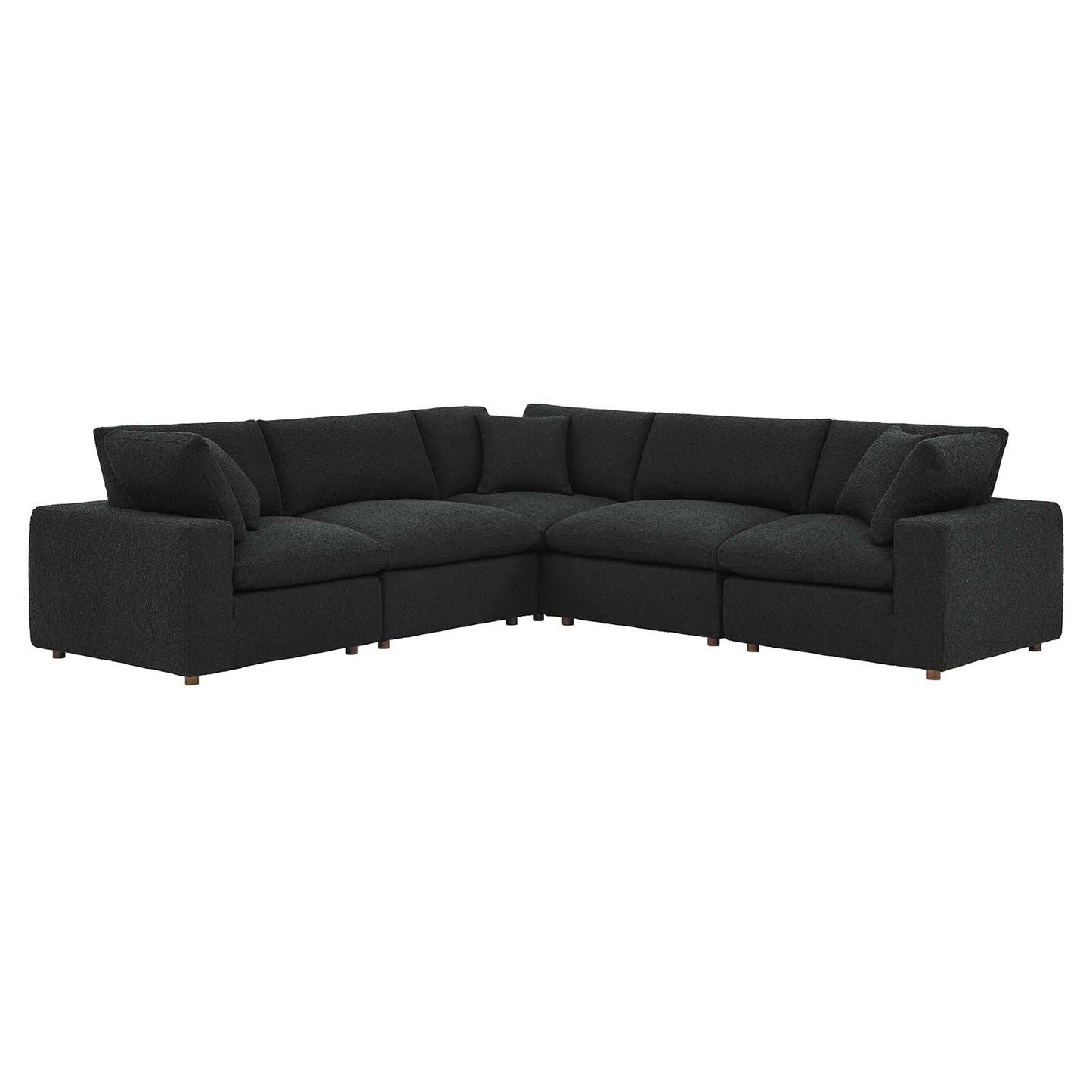 Modway Commix Down Filled Overstuffed Boucle 5-Piece Sectional Sofa