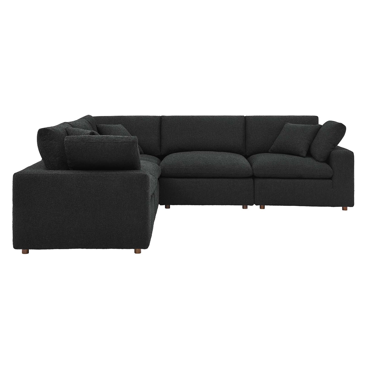 Modway Commix Down Filled Overstuffed Boucle 5-Piece Sectional Sofa