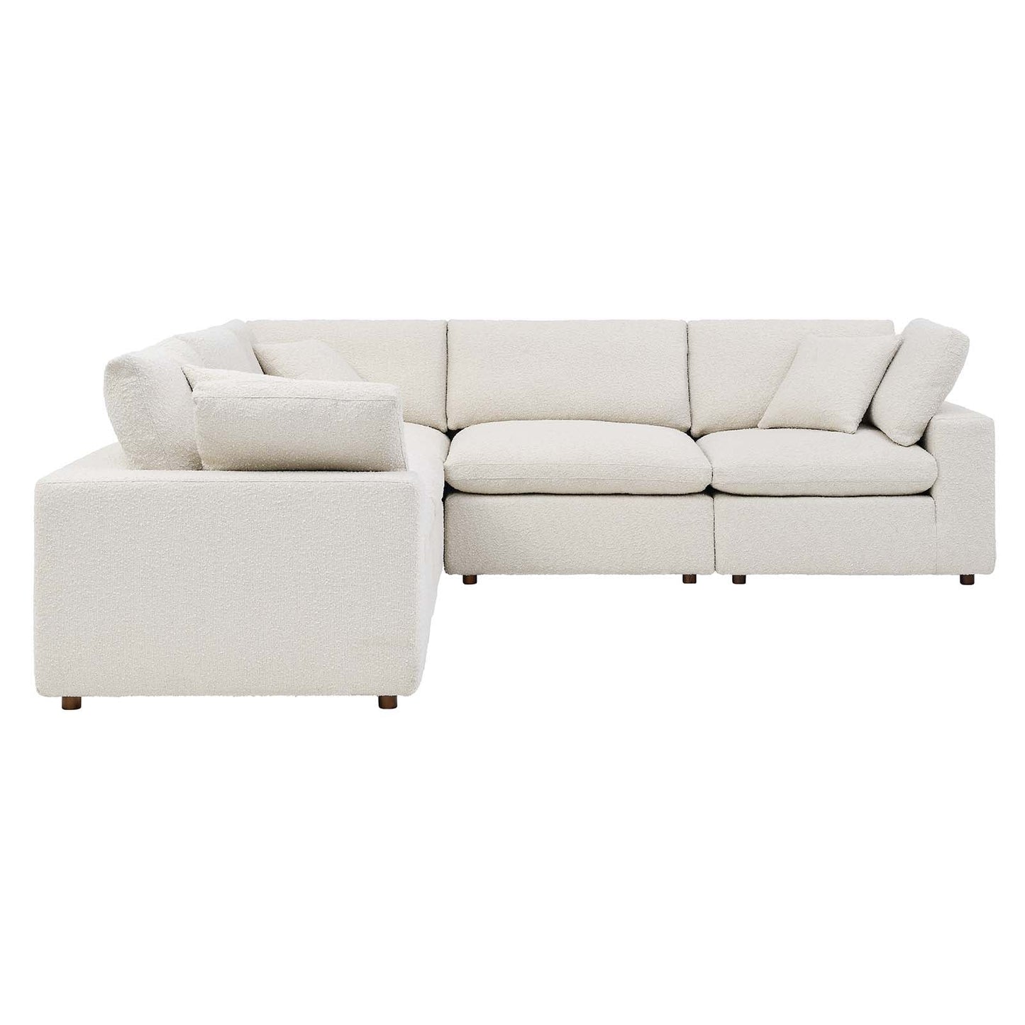 Modway Commix Down Filled Overstuffed Boucle 5-Piece Sectional Sofa