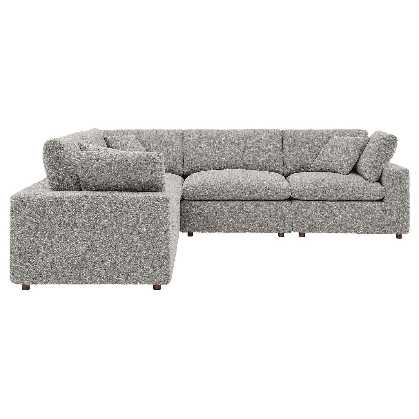 Modway Commix Down Filled Overstuffed Boucle 5-Piece Sectional Sofa