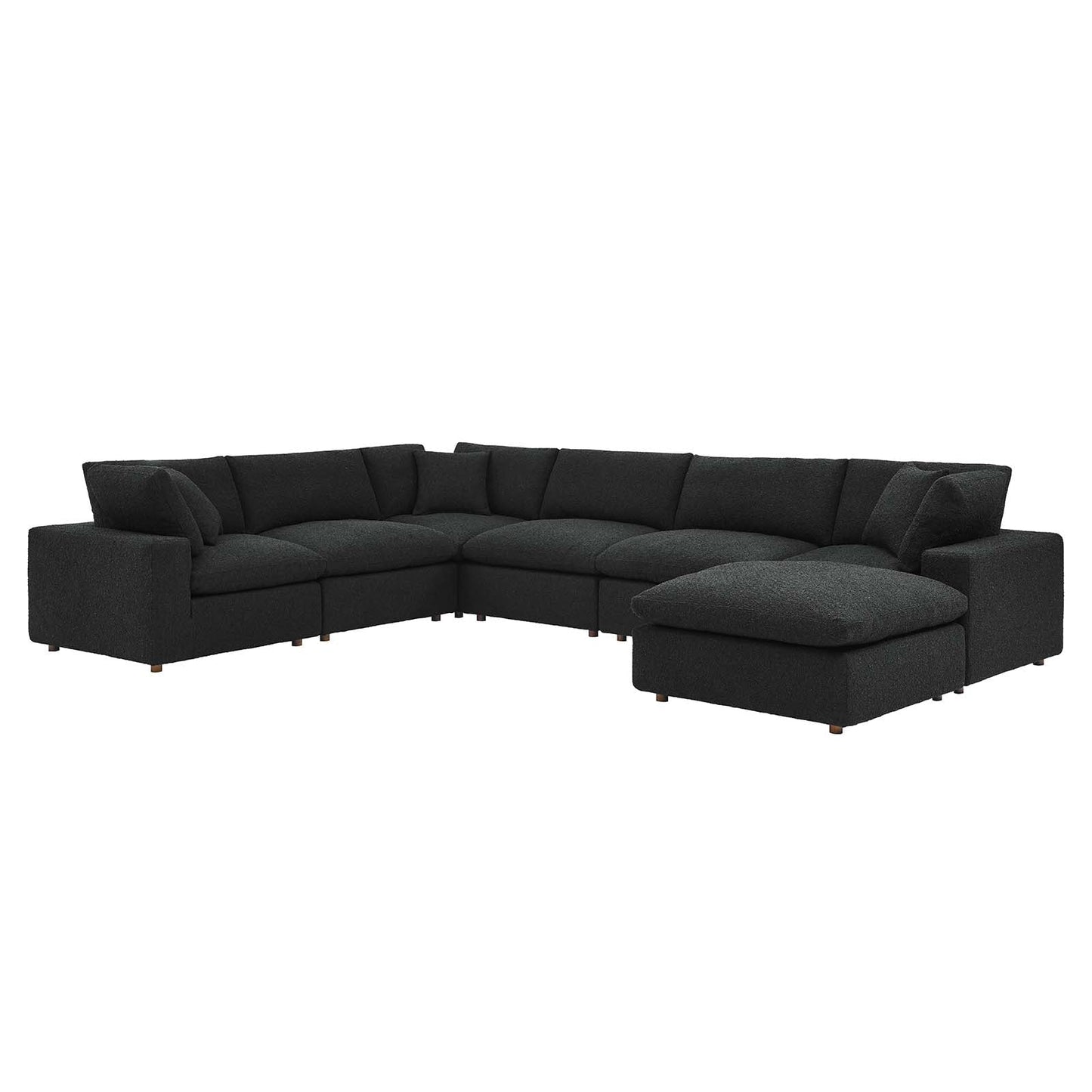 Modway Commix Down Filled Overstuffed Boucle 7-Piece Sectional Sofa