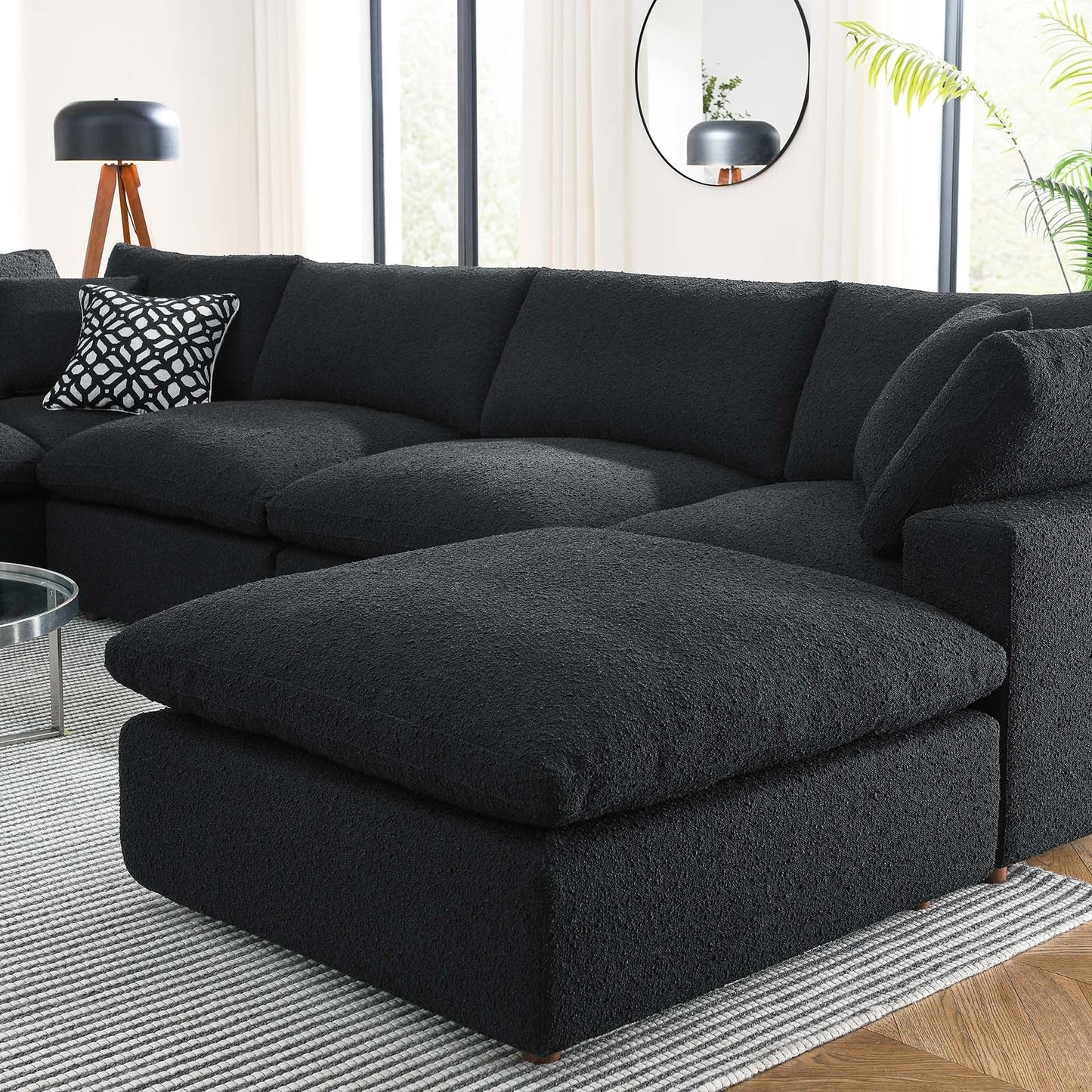 Modway Commix Down Filled Overstuffed Boucle 7-Piece Sectional Sofa