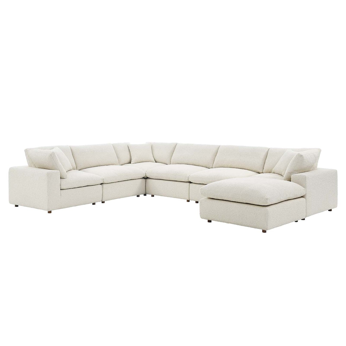 Modway Commix Down Filled Overstuffed Boucle 7-Piece Sectional Sofa