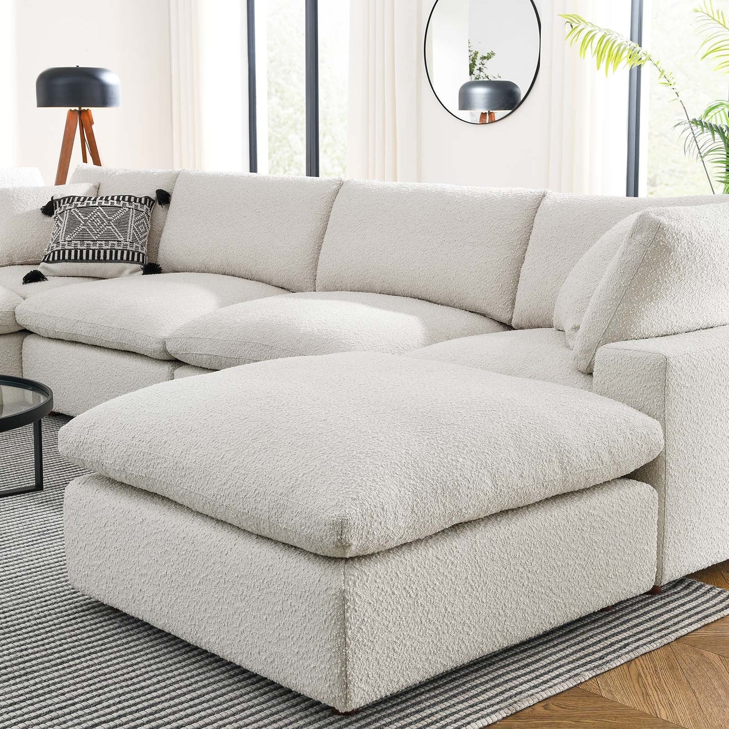 Modway Commix Down Filled Overstuffed Boucle 7-Piece Sectional Sofa