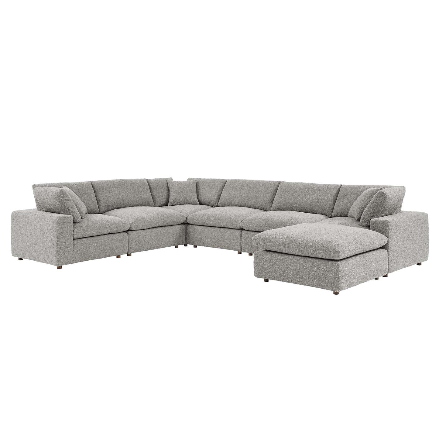 Modway Commix Down Filled Overstuffed Boucle 7-Piece Sectional Sofa