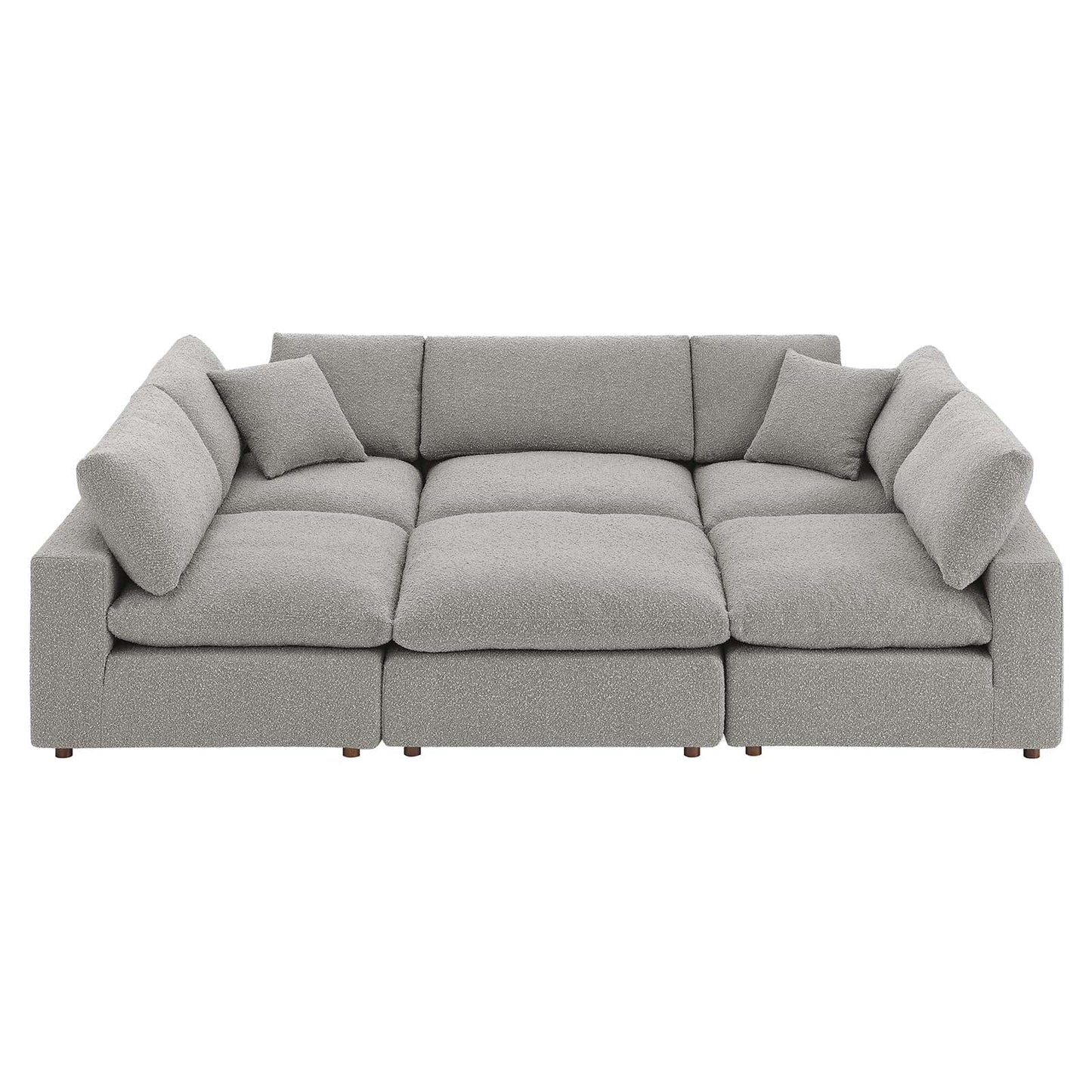 Modway Commix Down Filled Overstuffed Boucle Fabric 6-Piece Sectional Sofa