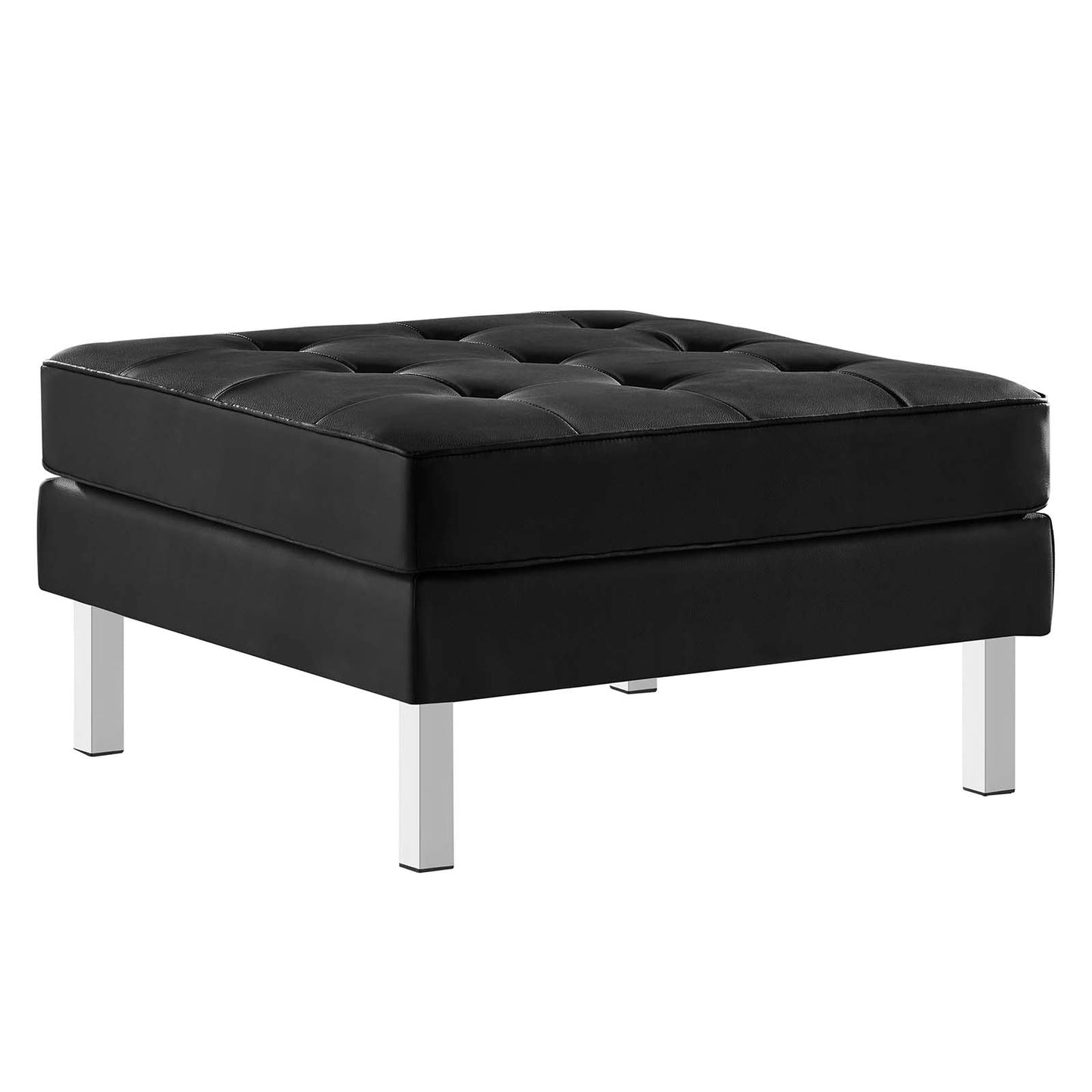 Modway Loft Tufted Vegan Leather Sofa and Ottoman Set