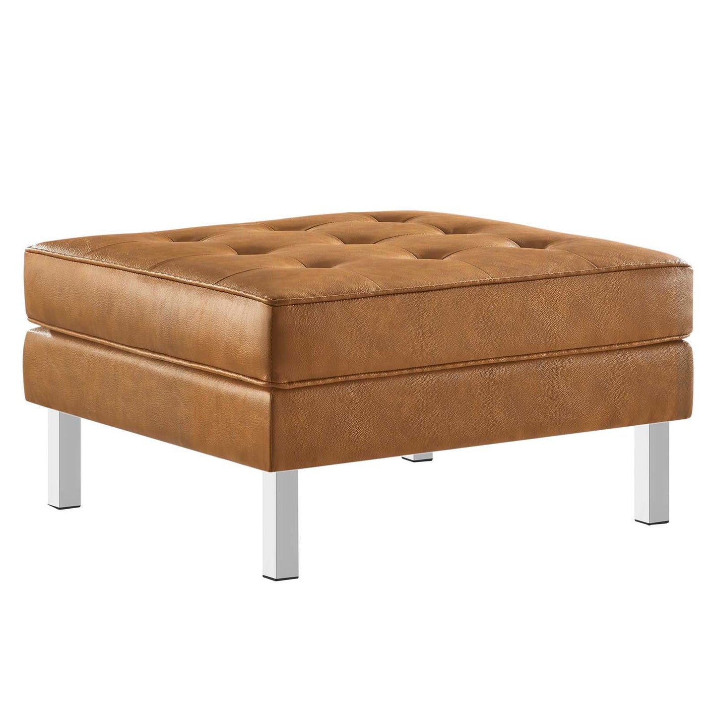 Modway Loft Tufted Vegan Leather Sofa and Ottoman Set