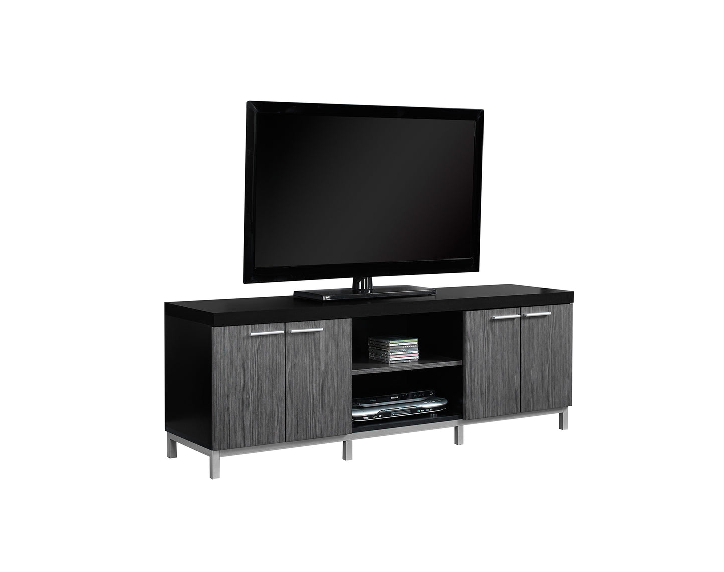 Monarch Specialties Tv Stand, 60 Inch, Media Entertainment Center, Contemporary, Modern I 2590