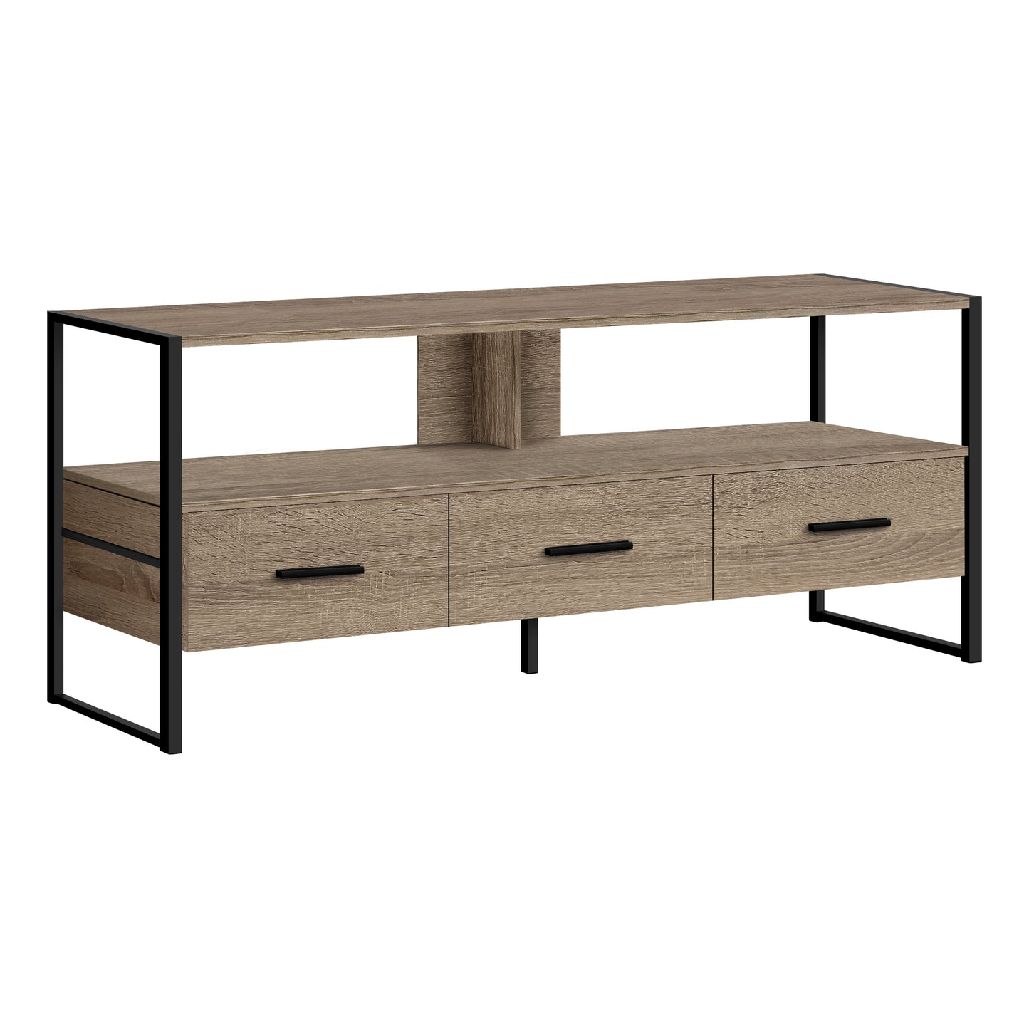 Monarch Specialties Tv Stand, 48 Inch, Console, Media Entertainment Center, Black Metal, Contemporary, Modern