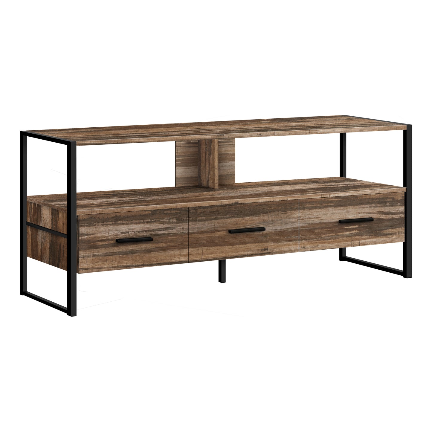 Monarch Specialties Tv Stand, 48 Inch, Console, Media Entertainment Center, Black Metal, Contemporary, Modern