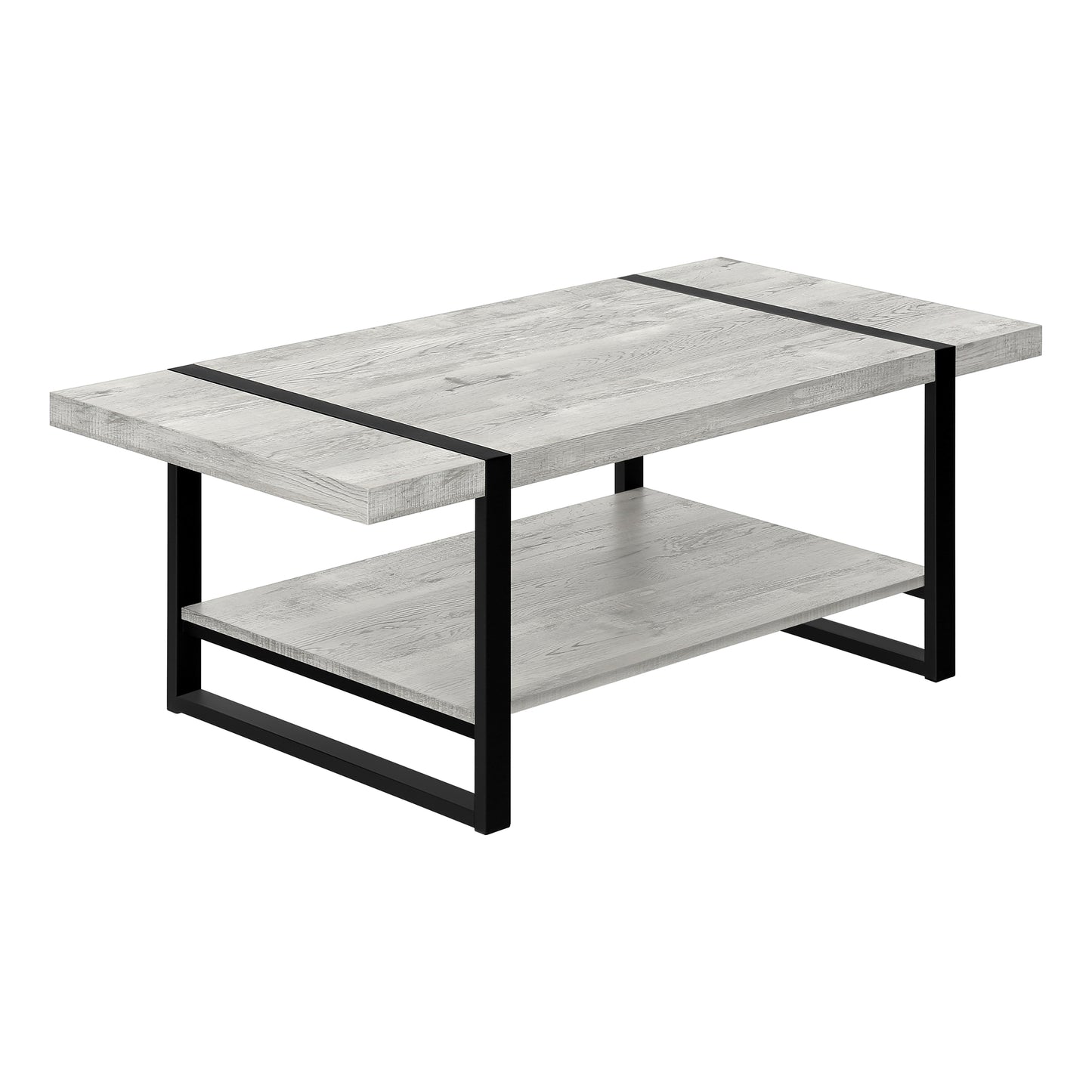 Monarch Specialties Coffee Table, Accent, Rectangular, 48"L, Black Metal, Contemporary, Modern