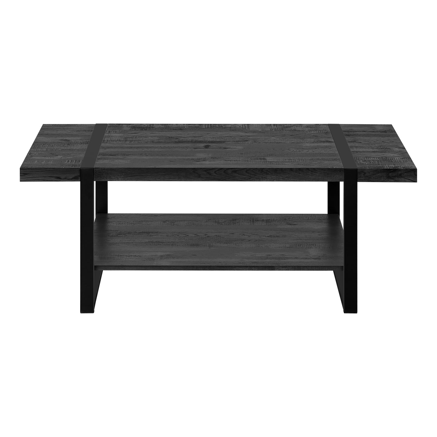 Monarch Specialties Coffee Table, Accent, Rectangular, 48"L, Black Metal, Contemporary, Modern