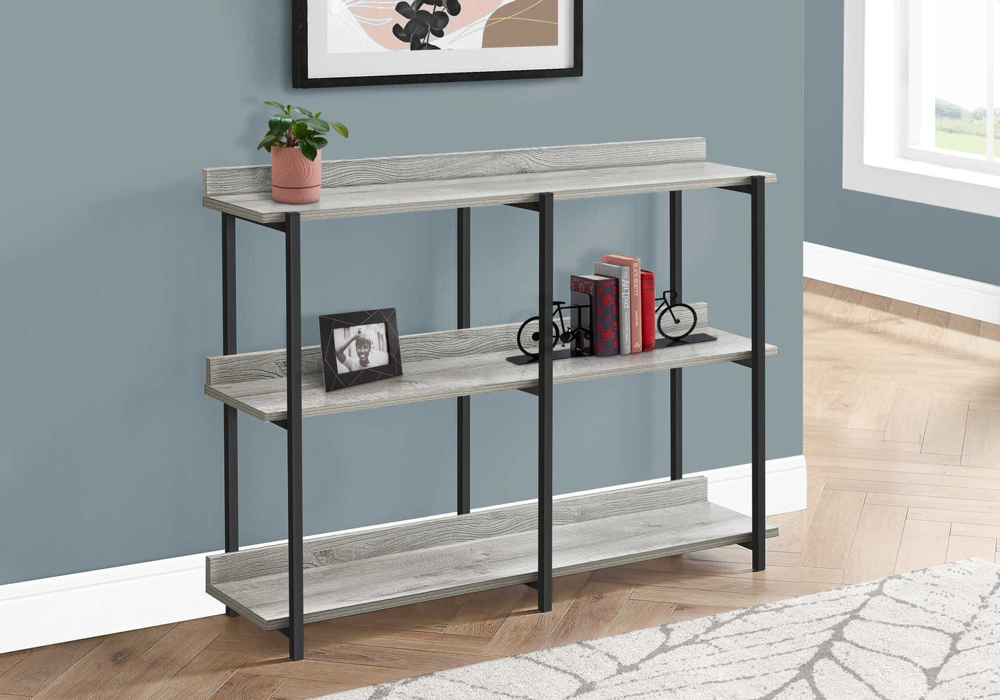 Monarch Specialties Accent Table, Console, Entryway, Black Metal, Contemporary, Modern