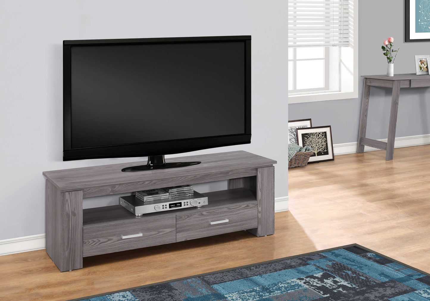 Monarch Specialties Tv Stand, 48 Inch, Media Entertainment Center, Contemporary, Modern