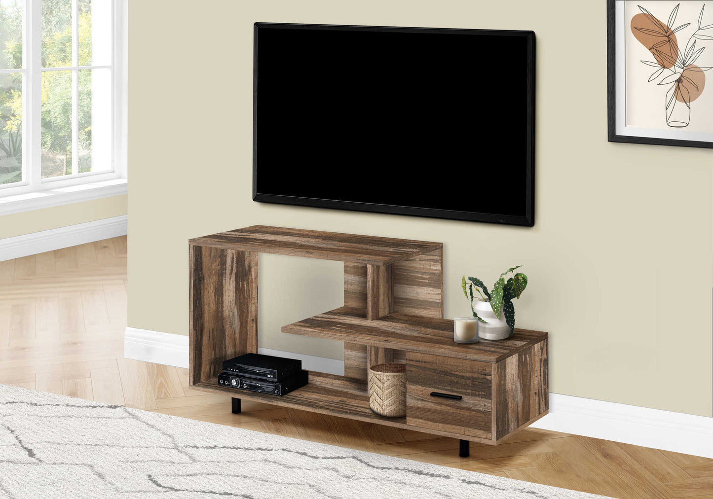 Monarch Specialties Tv Stand, 48 Inch, Console, Media Entertainment Center, Contemporary, Modern