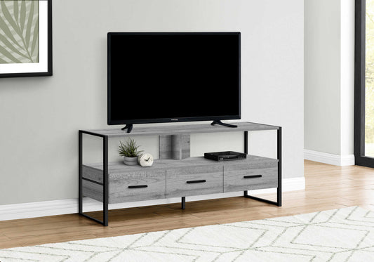 Monarch Specialties Tv Stand, 48 Inch, Console, Media Entertainment Center, Black Metal, Contemporary, Modern