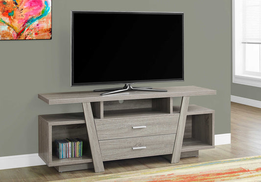 Monarch Specialties Tv Stand, 60 Inch, Media Entertainment Center, Storage Drawers, Contemporary, Modern