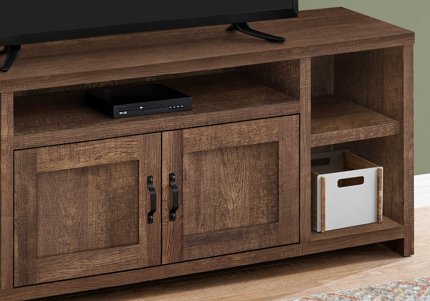 Monarch Specialties Tv Stand, 60 Inch, Media Entertainment Center, Storage Cabinet, Transitional