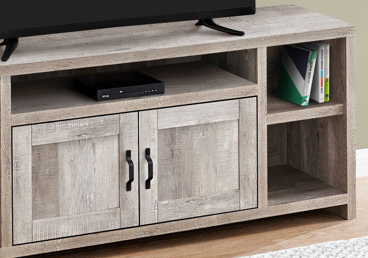 Monarch Specialties Tv Stand, 60 Inch, Media Entertainment Center, Storage Cabinet, Transitional