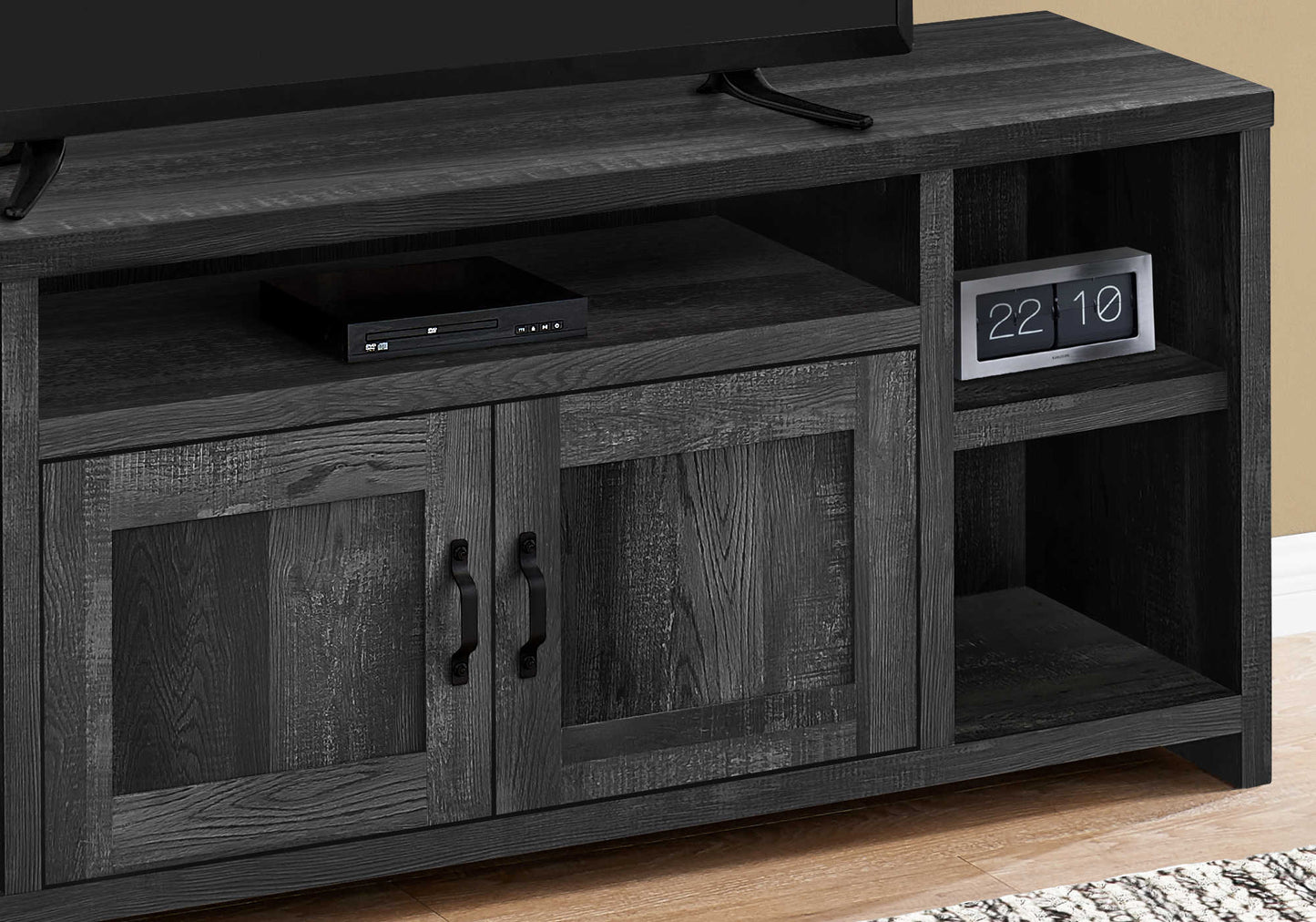 Monarch Specialties Tv Stand, 60 Inch, Media Entertainment Center, Storage Cabinet, Transitional