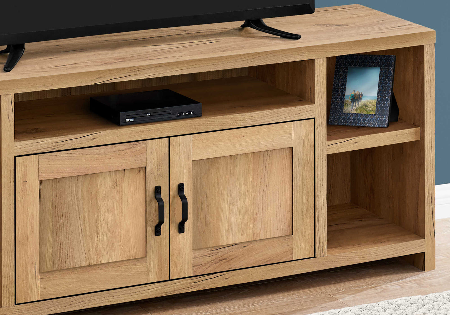 Monarch Specialties Tv Stand, 60 Inch, Media Entertainment Center, Storage Cabinet, Transitional