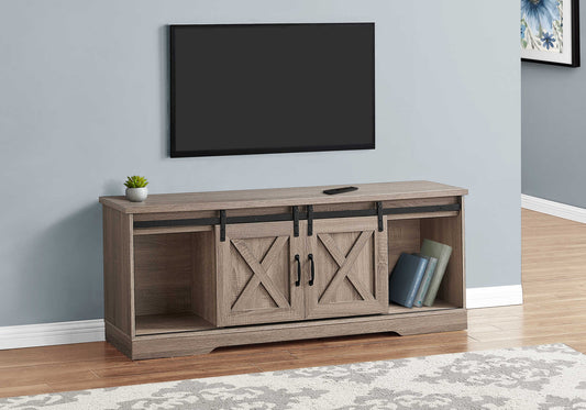 Monarch Specialties Tv Stand, 60 Inch, Console, Media Entertainment Center, Storage Cabinet, Transitional