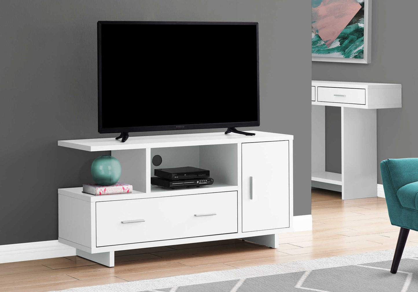 Monarch Specialties Tv Stand, 48 Inch, Console, Media Entertainment Center, Contemporary, Modern