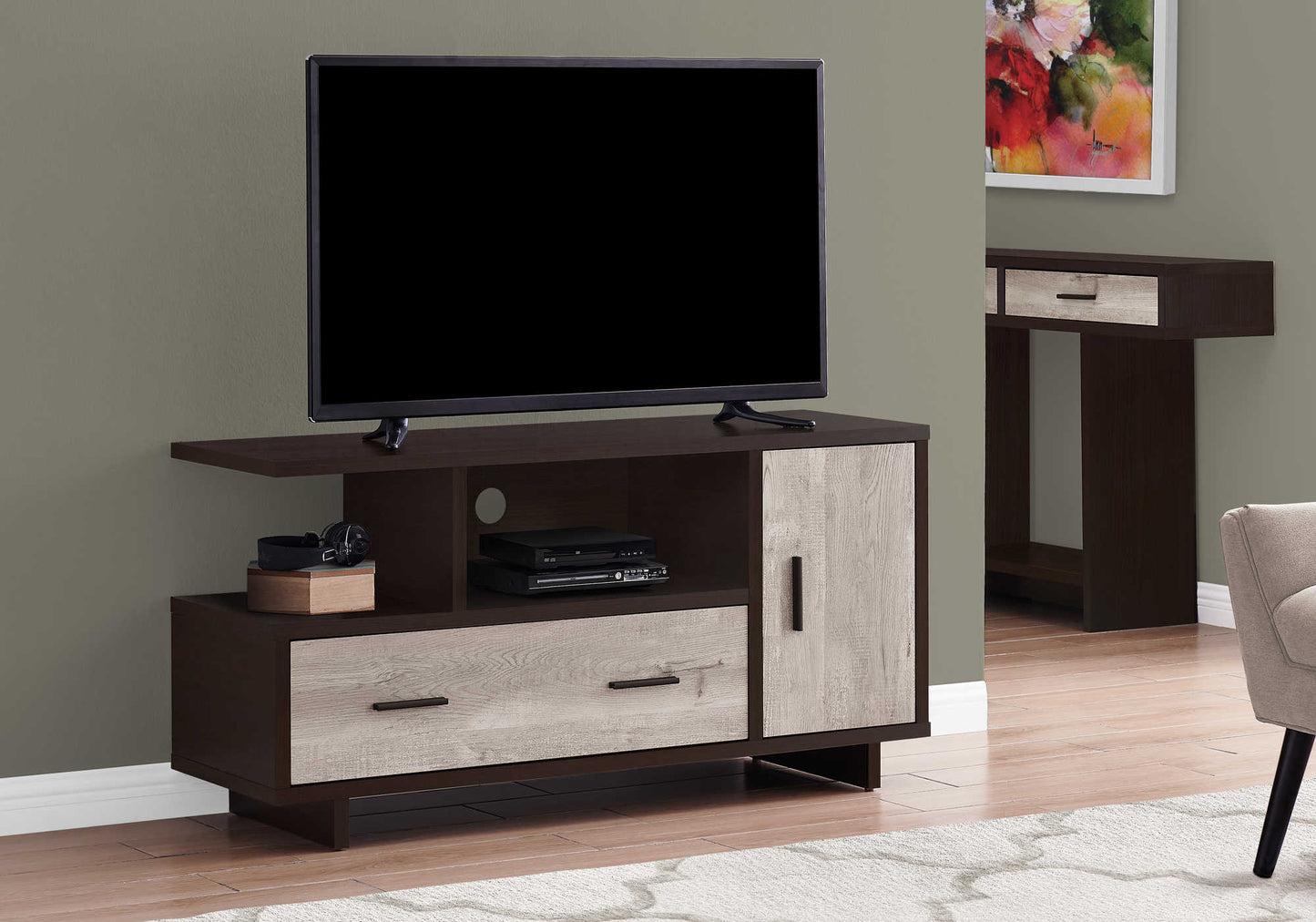 Monarch Specialties Tv Stand, 48 Inch, Console, Media Entertainment Center, Contemporary, Modern