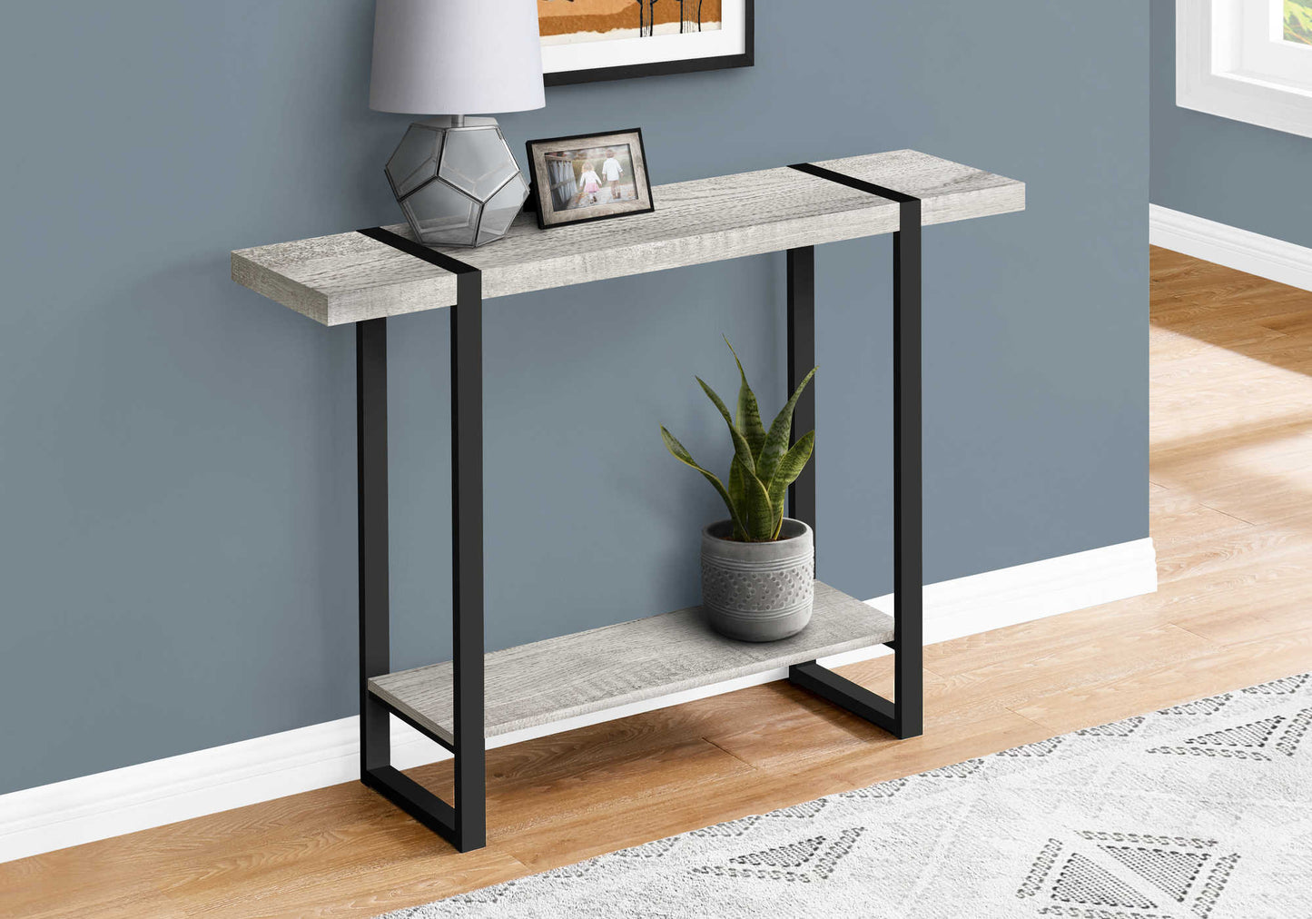 Monarch Specialties Accent Table, Console, Entryway, Narrow, Black Metal, Contemporary, Modern