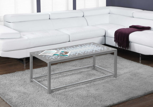 Monarch Specialties Coffee Table, Accent, Rectangular, 42" L, Brown Metal, Transitional