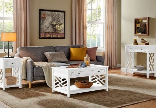 Alaterre Coventry 36" Coffee Table, End Table and Entryway/Console/Sofa Table with Drawers, Set of 3