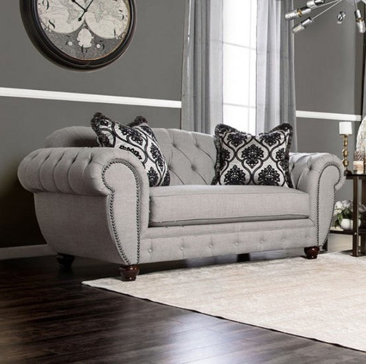 Furniture of America Oscar Transitional Button Tufted Loveseat