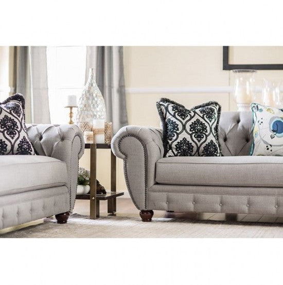 Furniture of America Oscar Transitional Button Tufted Loveseat