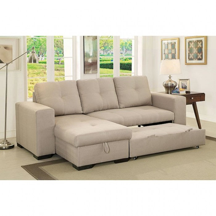 Furniture of America Dento Transitional Sleeper Storage Sectional